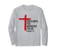 God is with You Wherever You Go Bible Verse Joshua 1:9 Jesus Manga Larga