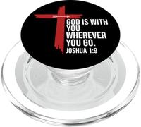 God is with You Wherever You Go Christian Cross Joshua 1:9 PopSockets PopGrip para MagSafe