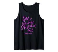 God is Within Her Christian Woman Versículo de la Biblia Escritura Orar Camiseta sin Mangas