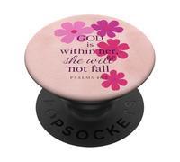 God is Within Her Psalm 46:5 Cute Pink Christian Bible Verse PopSockets PopGrip Adhesivo