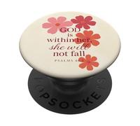 God is Within Her Psalms 46:5 Christian Yellow Bible Verse PopSockets PopGrip Adhesivo