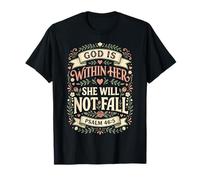 God Is Within Her Salmo 46:5 Biblia de fe Cristiana Camiseta