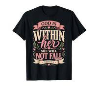God Is Within Her Salmo 46:5 Versículo de la Biblia de fe Cristiana Camiseta
