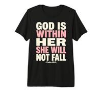 God Is Within Her Salmo 46:5 Versículo de la Biblia de fe Cristiana Camiseta Premium