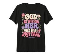 God Is Within Her Salmo 46:5 Versículo de la Biblia de fe Cristiana Camiseta Premium