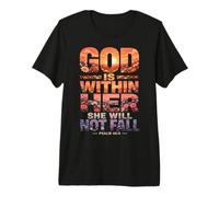 God Is Within Her Salmo 46:5 Versículo de la Biblia de fe Cristiana Camiseta Premium
