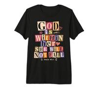 God Is Within Her Salmo 46:5 Versículo de la Biblia de fe Cristiana Camiseta Premium