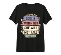 God Is Within Her Salmo 46:5 Versículo de la Biblia de fe Cristiana Camiseta Premium