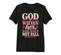 God Is Within Her Salmo 46:5 Versículo de la Biblia de fe Cristiana Camiseta Premium