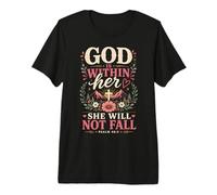 God Is Within Her Salmo 46:5 Versículo de la Biblia de fe Cristiana Camiseta Premium
