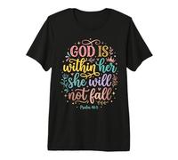 God Is Within Her Salmo 46:5 Versículo de la Biblia de fe Cristiana Camiseta Premium