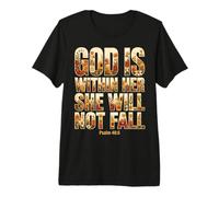 God Is Within Her Salmo 46:5 Versículo de la Biblia de fe Cristiana Camiseta Premium