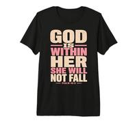 God Is Within Her Salmo 46:5 Versículo de la Biblia de fe Cristiana Camiseta Premium