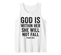 God Is Within Her Salmo 46:5 Versículo de la Biblia de fe Cristiana Camiseta sin Mangas
