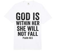 God Is Within Her Salmo 46:5 Versículo de la Biblia de fe Cristiana Comfort Colors Adult Heavyweight T-Shirt