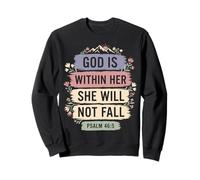 God Is Within Her Salmo 46:5 Versículo de la Biblia de fe Cristiana Sudadera