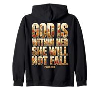 God Is Within Her Salmo 46:5 Versículo de la Biblia de fe Cristiana Sudadera con Capucha