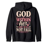 God Is Within Her Salmo 46:5 Versículo de la Biblia de fe Cristiana Sudadera con Capucha