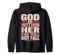 God Is Within Her Salmo 46:5 Versículo de la Biblia de fe Cristiana Sudadera con Capucha