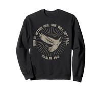 God Is Within Her Salmo 46:5 Verso de la Biblia Paloma Arte Vintage Sudadera