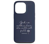 God is Within Her She Will Not Fall 46 5 Bible Verse Blue Carcasa para iPhone 13 Pro