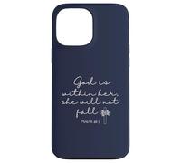 God is Within Her She Will Not Fall 46 5 Bible Verse Blue Carcasa para iPhone 13 Pro MAX