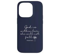 God is Within Her She Will Not Fall 46 5 Bible Verse Blue Carcasa para iPhone 14 Pro
