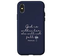 God is Within Her She Will Not Fall 46 5 Bible Verse Blue Carcasa para iPhone X/XS