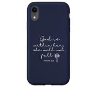 God is Within Her She Will Not Fall 46 5 Bible Verse Blue Carcasa para iPhone XR
