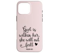 God is Within Her She Will Not Fall 46 5 Christian Verse Carcasa para iPhone 16 Pro MAX