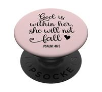 God is Within Her She Will Not Fall 46 5 Christian Verse PopSockets PopGrip Adhesivo