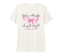 God is Within Her She Will Not Fall Christian Bow Psalm 46:5 Camiseta Premium