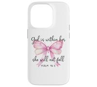 God is Within Her She Will Not Fall Christian Bow Psalm 46:5 Carcasa para iPhone 14 Pro