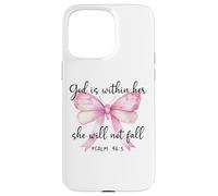 God is Within Her She Will Not Fall Christian Bow Psalm 46:5 Carcasa para iPhone 15 Pro MAX