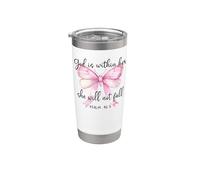 God is Within Her She Will Not Fall Christian Bow Psalm 46:5 Vaso térmico de acero inoxidable de doble pared
