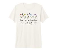 God is Within Her She Will Not Fall Christian Butterfly 46:5 Camiseta Premium