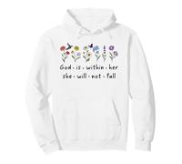 God is Within Her She Will Not Fall Christian Butterfly 46:5 Sudadera con Capucha
