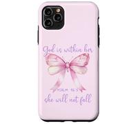 God is Within Her She Will Not Fall Pink Bow Girl Psalm 46:5 Carcasa para iPhone 11 Pro MAX