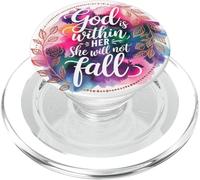 God is Within Her She Will Not Fall Pink Psalm 46:5 Bible PopSockets PopGrip para MagSafe