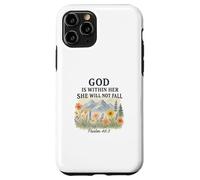God Is Within Her She Will Not Fall Psalm 46:5 Watercolor Carcasa para iPhone 11 Pro