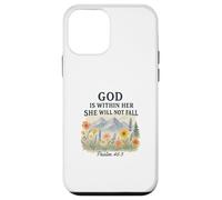 God Is Within Her She Will Not Fall Psalm 46:5 Watercolor Carcasa para iPhone 12 Mini