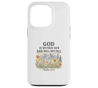 God Is Within Her She Will Not Fall Psalm 46:5 Watercolor Carcasa para iPhone 13 Pro