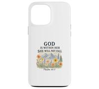 God Is Within Her She Will Not Fall Psalm 46:5 Watercolor Carcasa para iPhone 13 Pro MAX