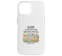God Is Within Her She Will Not Fall Psalm 46:5 Watercolor Carcasa para iPhone 14