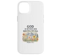 God Is Within Her She Will Not Fall Psalm 46:5 Watercolor Carcasa para iPhone 14 Plus