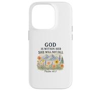 God Is Within Her She Will Not Fall Psalm 46:5 Watercolor Carcasa para iPhone 14 Pro