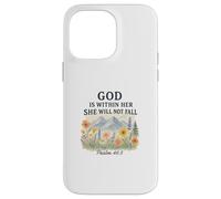 God Is Within Her She Will Not Fall Psalm 46:5 Watercolor Carcasa para iPhone 14 Pro MAX