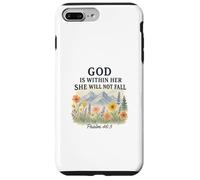 God Is Within Her She Will Not Fall Psalm 46:5 Watercolor Carcasa para iPhone 7 Plus/8 Plus