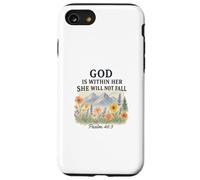 God Is Within Her She Will Not Fall Psalm 46:5 Watercolor Carcasa para iPhone SE (2020) / 7/8