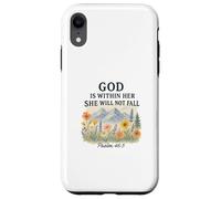 God Is Within Her She Will Not Fall Psalm 46:5 Watercolor Carcasa para iPhone XR